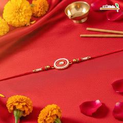 Fancy Handcrafted Moti Work Rakhi