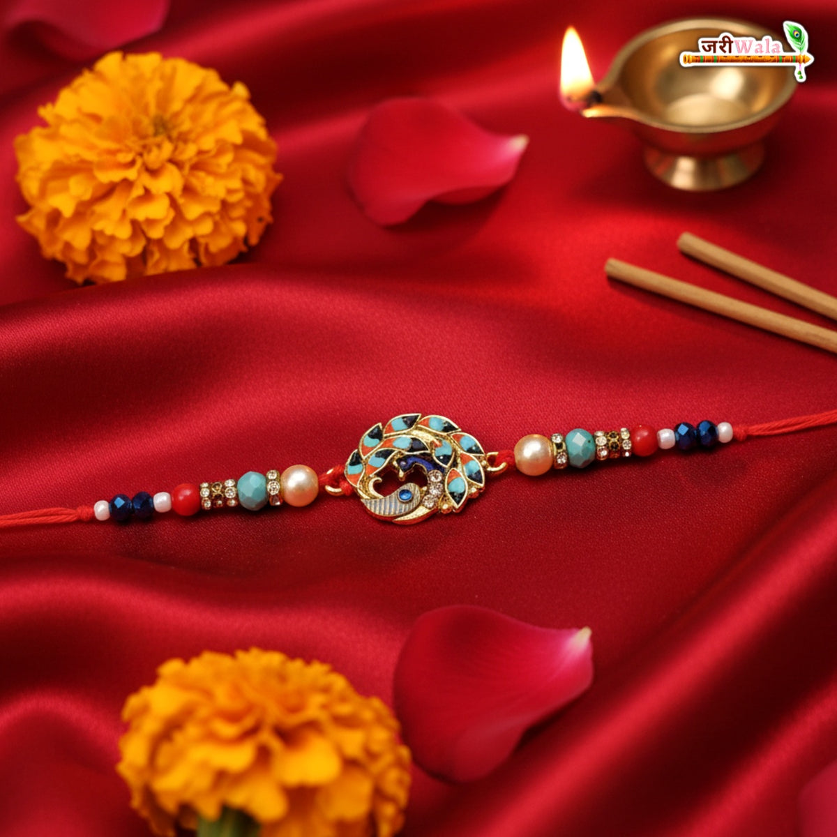 Fancy Handcrafted Antique Metal Peacock Rakhi