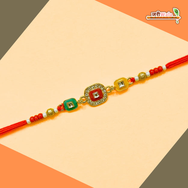 Fancy Handcrafted Kundan Rakhi