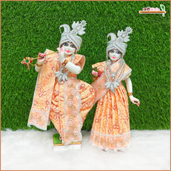 Blended Thread Sitara Lace Work Peach Jugal Jodi Poshak