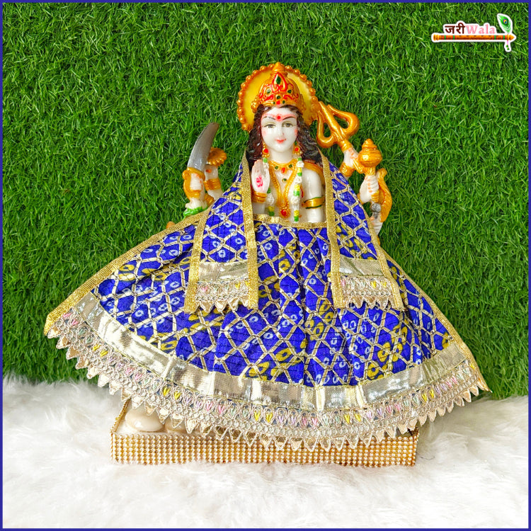 Bandhej Lace Work Blue Lehnga Patka
