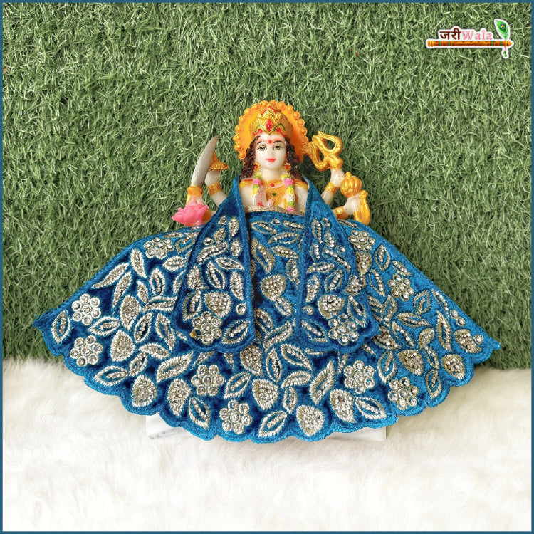 Shaneel Thread Stone Work Teal Blue Lehnga Patka