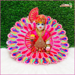 Blended Thread Sitara Work Hot Pink Laddu Gopal Poshak