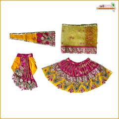 Blended Heavy Jarkan Kundan Thread Work Yellow & Magenta Jugal Jodi Poshak