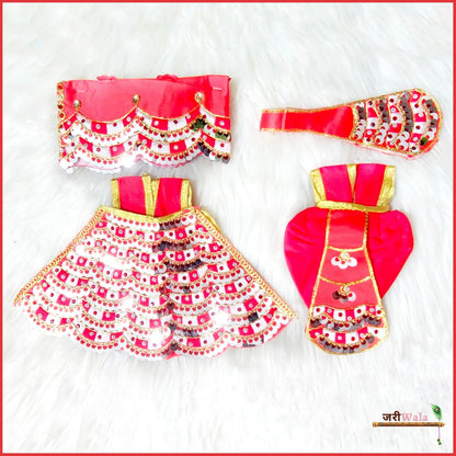 Blended Thread Sitara Work Red Jugal Jodi Poshak