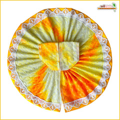 Blended Thread Lace Work Yellow Laddu Gopal Poshak