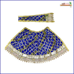 Bandhej Lace Work Blue Lehnga Patka