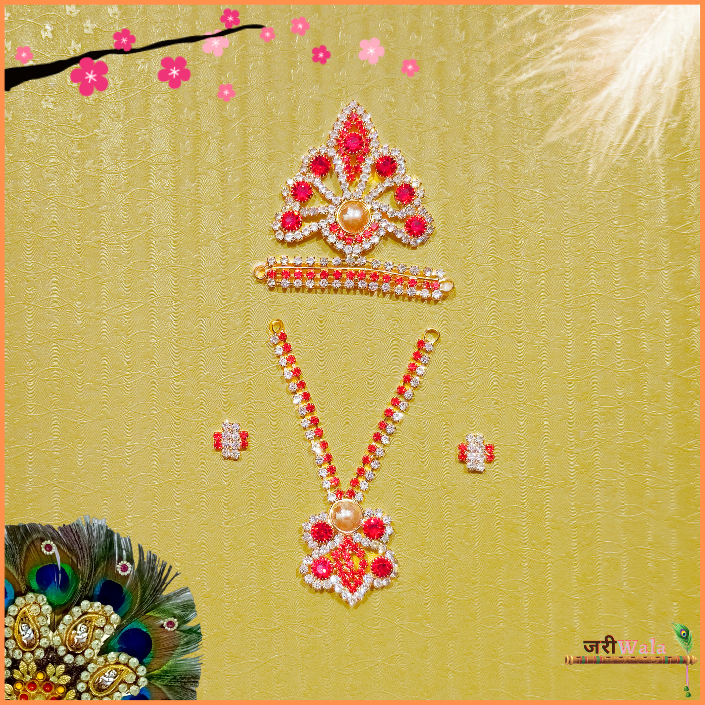 LG Red Mukut Mala Set