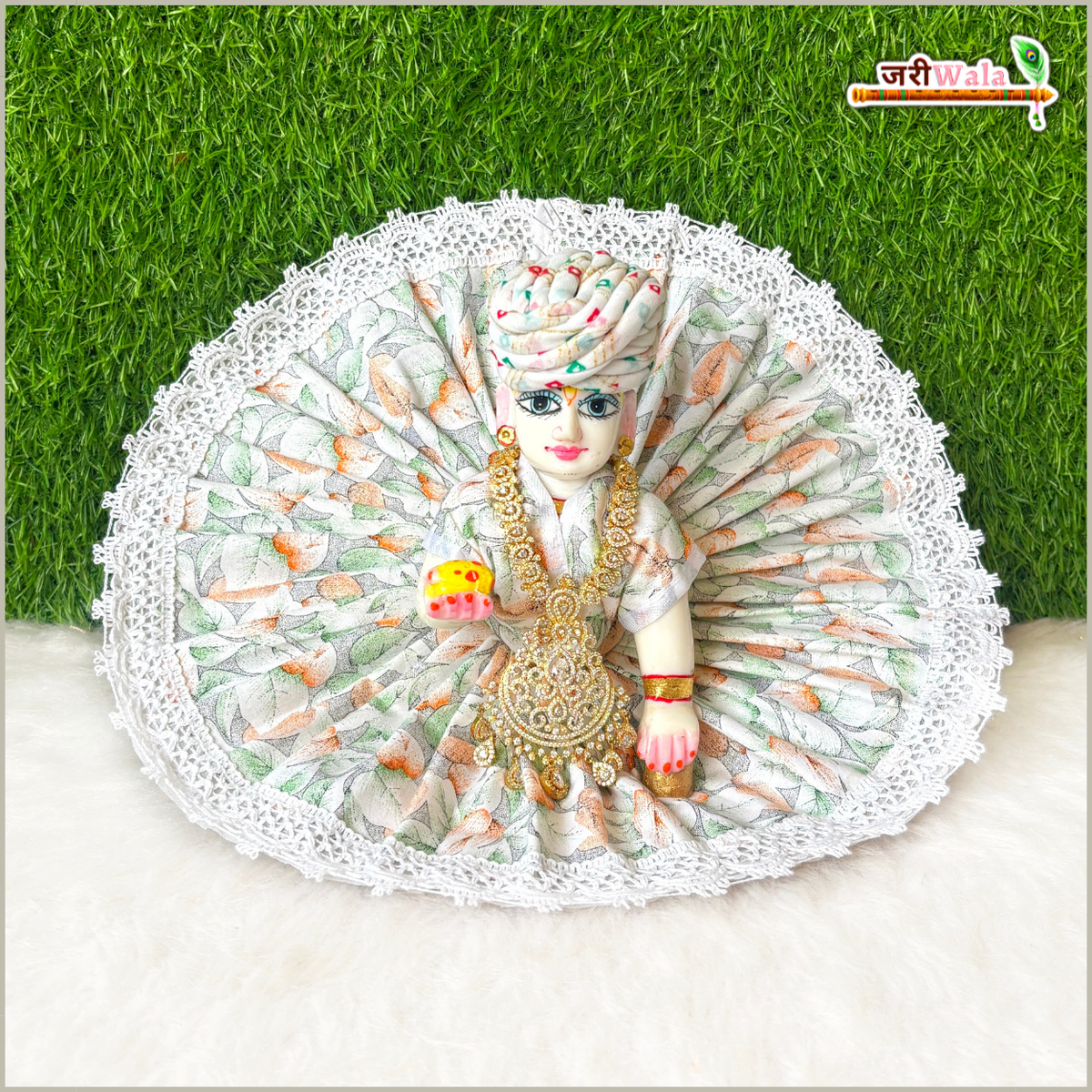 Cotton Floral Print (Multicolor) Laddu Gopal Poshak