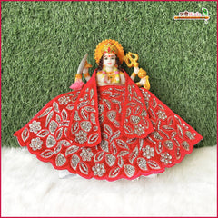 Shaneel Thread Stone Work Red Lehnga Patka