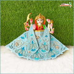 Blended Thread Jarkan Moti Work Light Blue Lehnga Patka