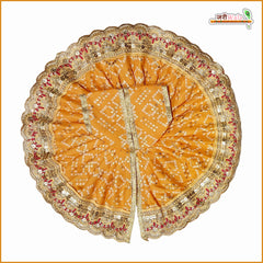 Cotton Chunri Lace Thread Sitara Work Yellow Poshak
