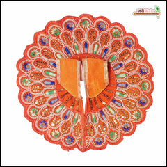 Shaneel Thread Sitara Moti Work Orange Laddu Gopal Poshak