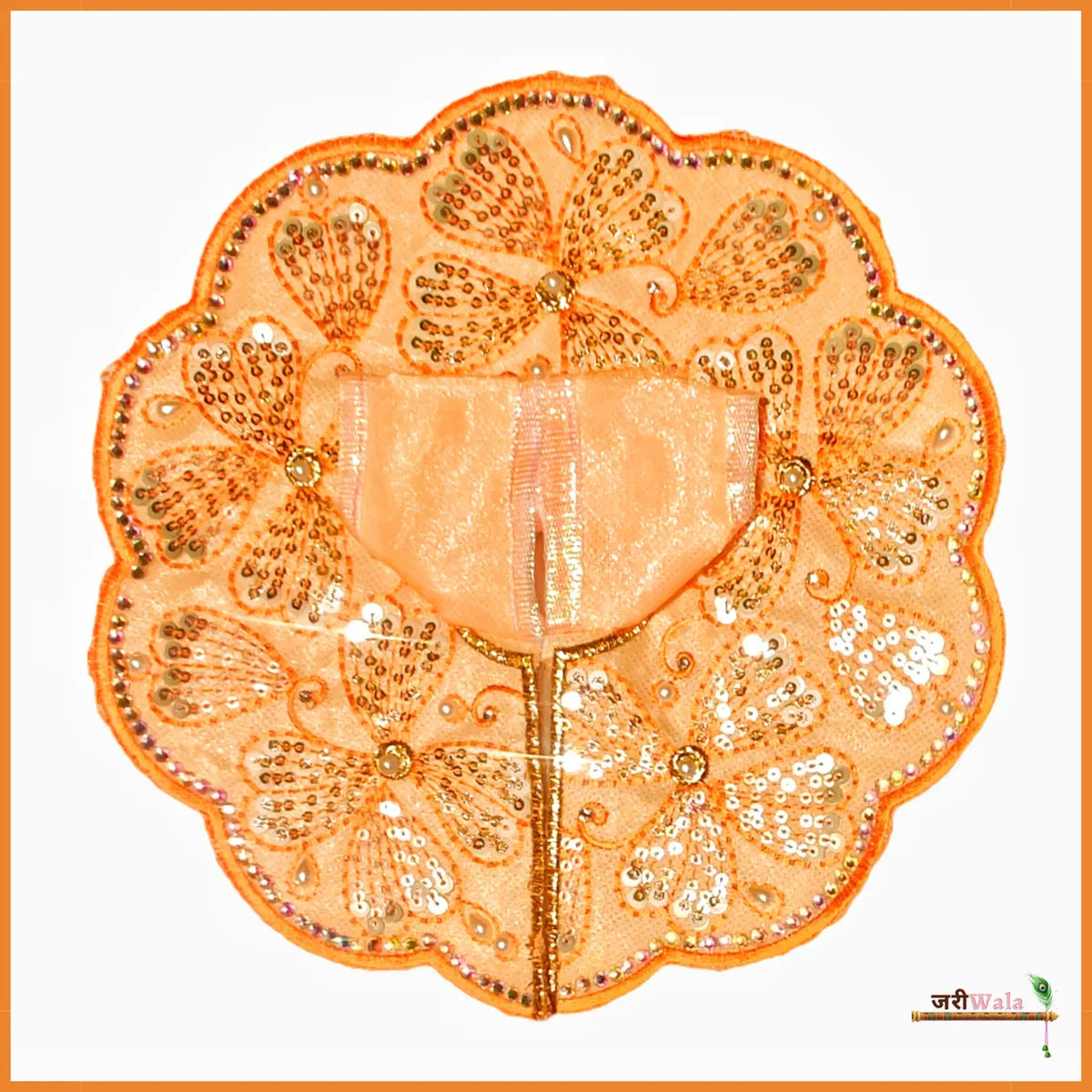 Blended Thread Sitara Stone Work Peach  Poshak