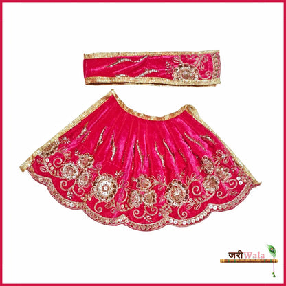 Shaneel Thread Sitara Work Magenta Lehnga Patka