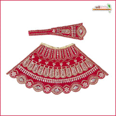 Shaneel Thread Stone Moti Work Magenta Lehnga Patka