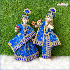 Blended Thread Sitara Work Blue Jugal Jodi Poshak