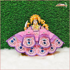 Blended Frill Net Cutdana Moti Work Baby Pink & Lavender Lehnga Patka