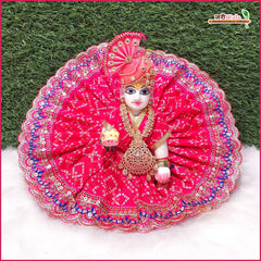 Cotton Chunri Lace Thread Sitara Work Magenta Poshak