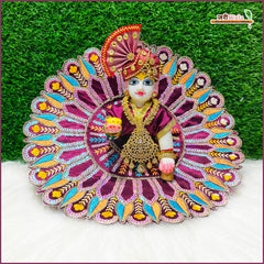 Blended Thread Sitara Work Wine Laddu Gopal Poshak