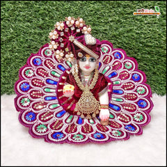 Shaneel Thread Sitara Moti Work Dark Purple Laddu Gopal Poshak