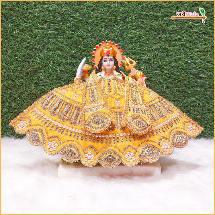 Shaneel Thread Stone Moti Work Yellow Lehnga Patka