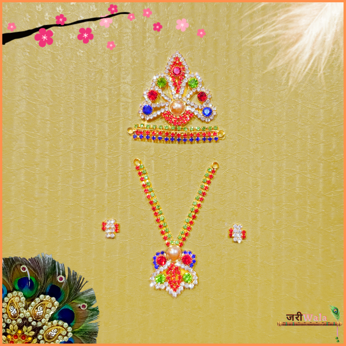LG Multicolor Mukut Mala Set
