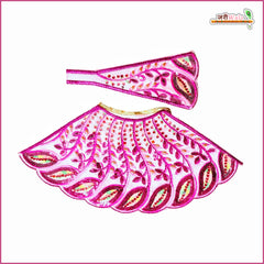 Blended Thread Sitara Stone Work Baby Pink Lehnga Patka