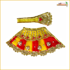 Blended Frill Net Cutdana Sitara Work Multicolor Lehnga Patka