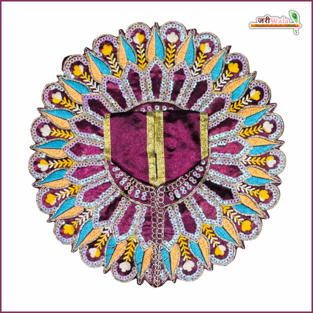 Blended Thread Sitara Work Wine Laddu Gopal Poshak