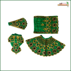 Blended Thread Dabka Sitara Stone Work Dark Green Jugal Jodi Poshak