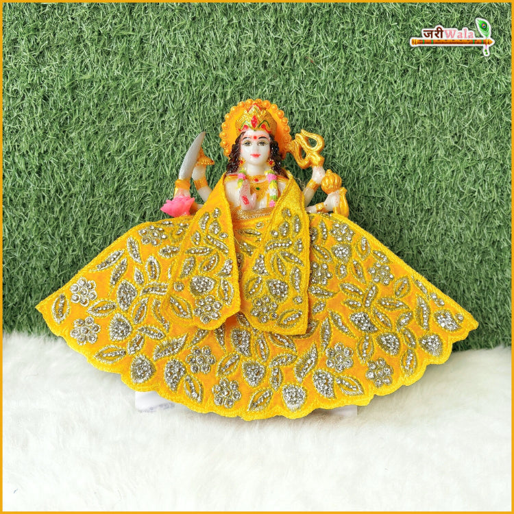 Shaneel Thread Stone Work Yellow Lehnga Patka