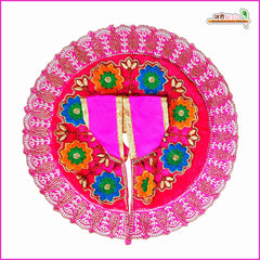 Blended Cotton Frill Moti Cutdana Thread Work Magenta Laddu Gopal Poshak