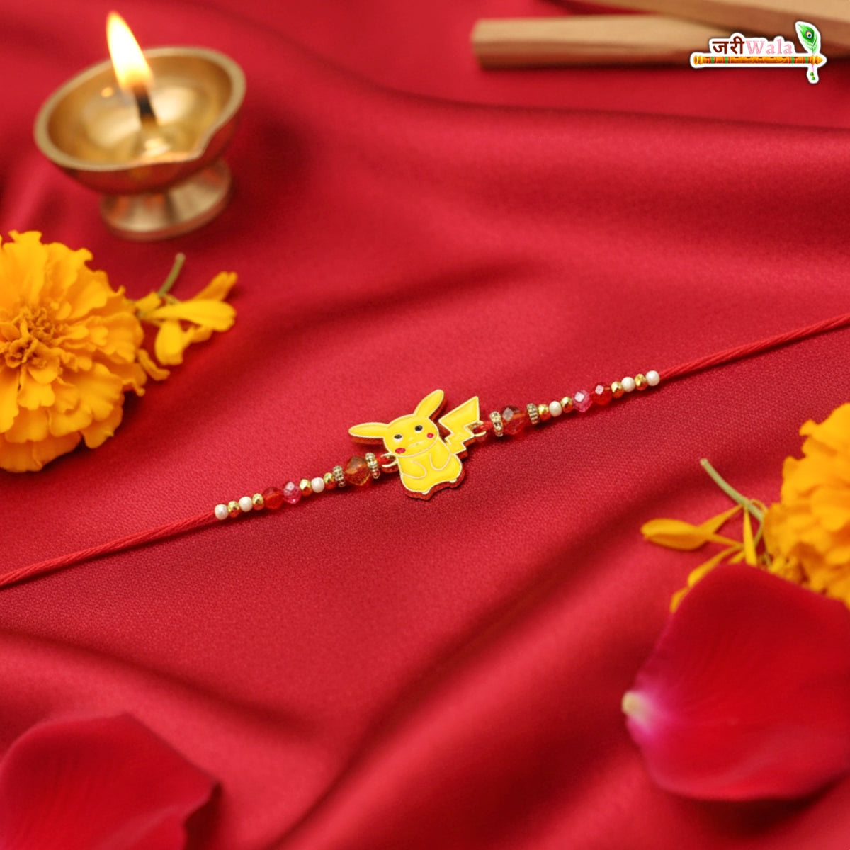 Fancy Handcrafted Metal Pikachu Rakhi