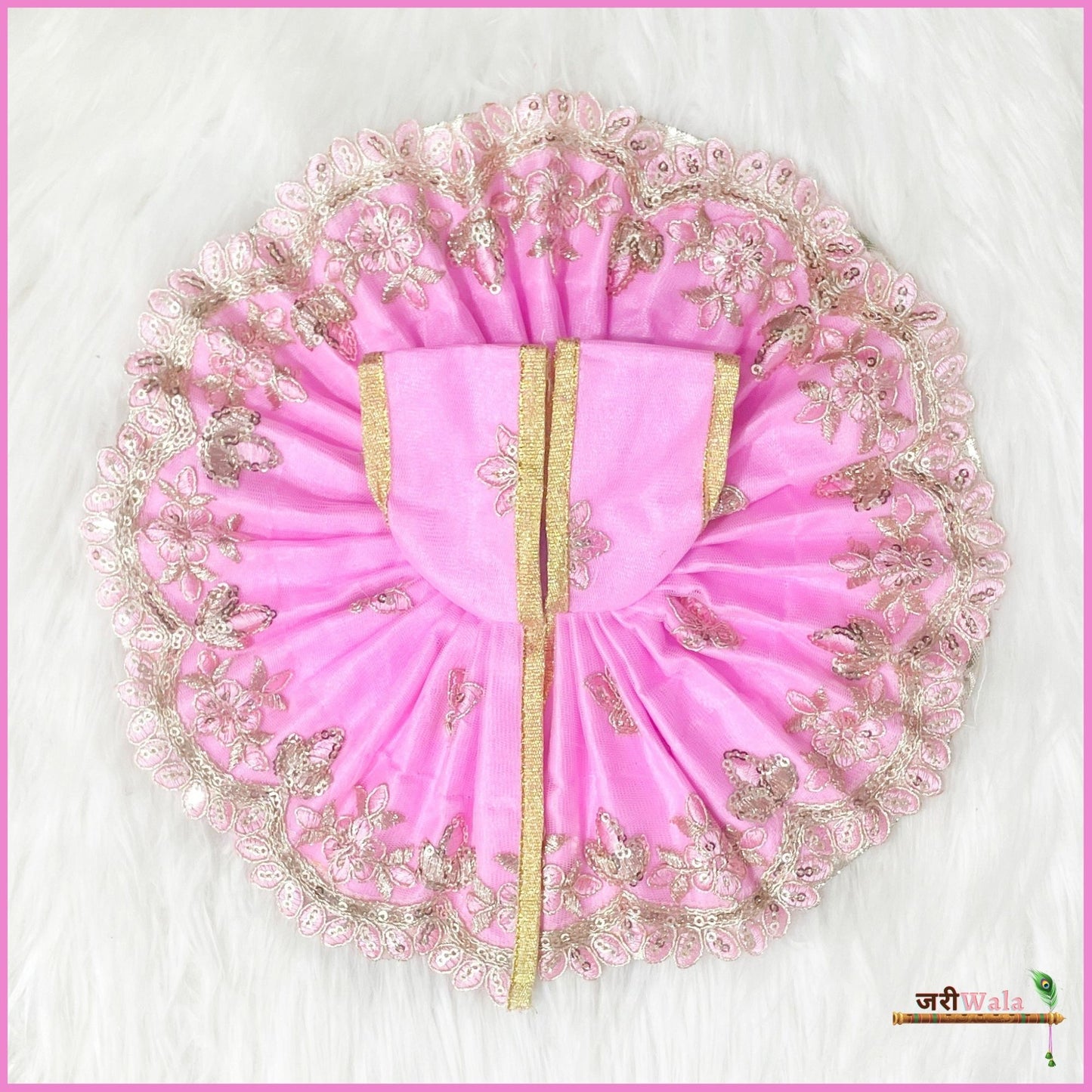 Blended Net Thread Sitara Work Baby Pink Poshak