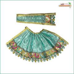 Blended Thread Sitara Work Sea Green Lehnga Patka