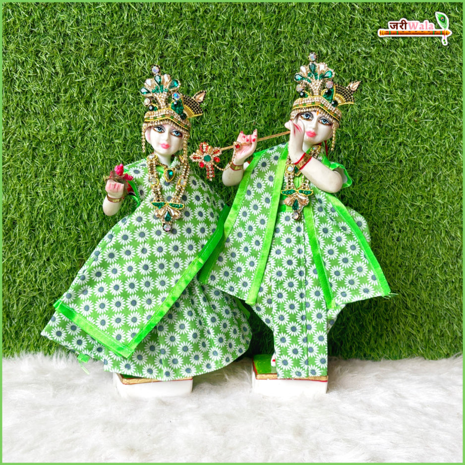 Cotton Floral Print Green Jugal Jodi Poshak