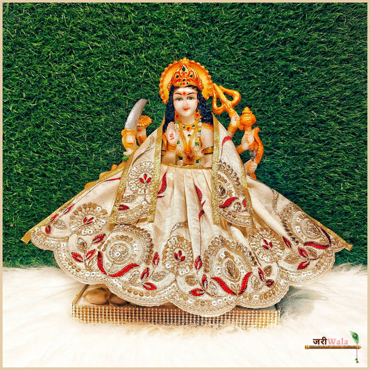 Blended Thread Sitara Work Cream Lehnga Patka