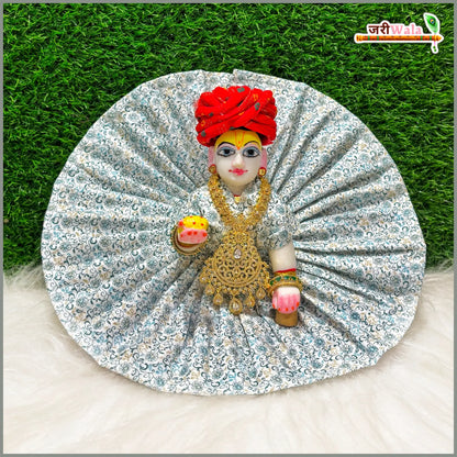 Coton Plain Floral Print Laddu Gopal Poshak