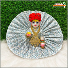Coton Plain Floral Print Laddu Gopal Poshak