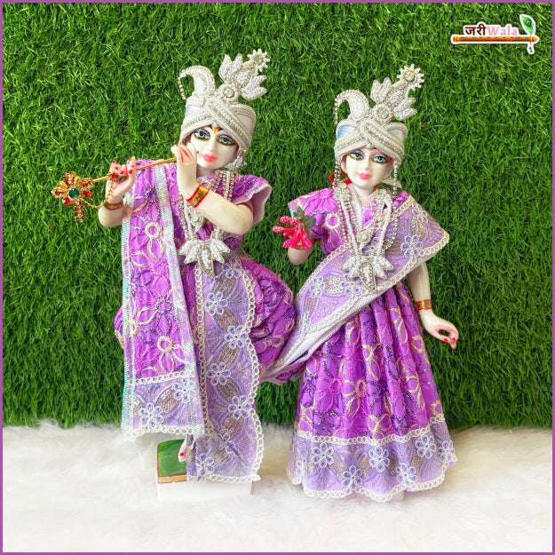 Blended Thread Sitara Lace Work Purple Jugal Jodi Poshak