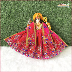 Shaneel Thread Stone Work Magenta Lehnga Patka