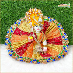 Blended Thread Lace Sitara Work Multicolor Laddu Gopal Poshak