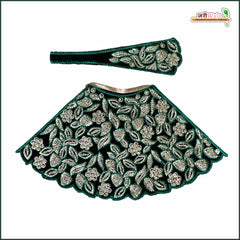 Shaneel Thread Stone Work Dark Green Lehnga Patka