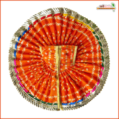 Bandhej Frill Work Orange Laddu Gopal Poshak