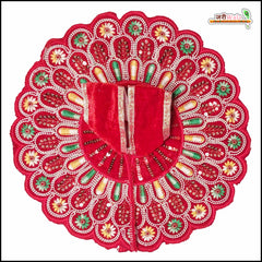 Shaneel Thread Sitara Moti Work Red Laddu Gopal Poshak