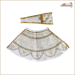 Blended Dabka Sitara Stone Cutdana Heavy Work White Lehnga Patka