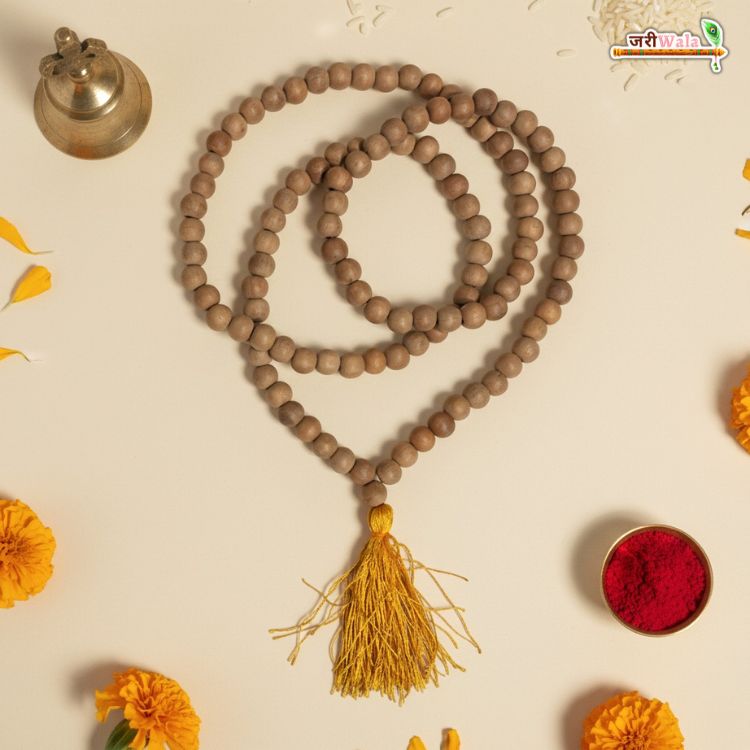 Pure White Sandalwood (Safed Chandan) Mala for Peace, Meditation & Devotion