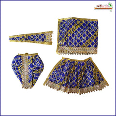 Bandhej Lace Work Blue Jugal Jodi Poshak