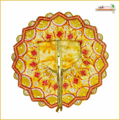 Blended Cutdana Moti Work Yellow Shade Laddu Gopal Poshak
